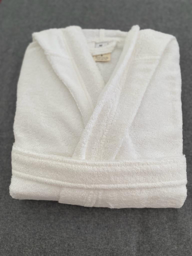 White terry bathrobe