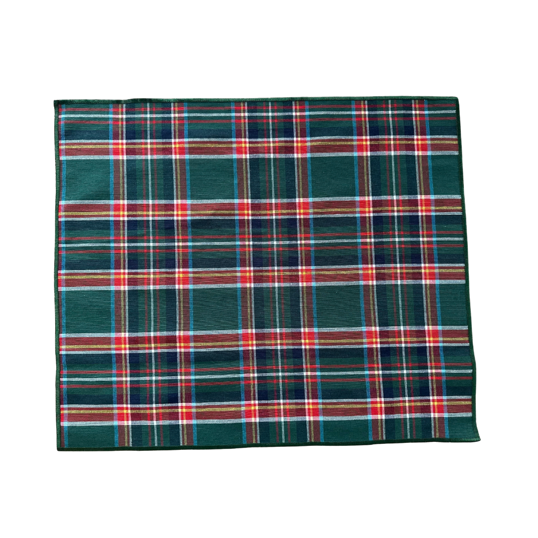 Individual Tartan Verde e Azul