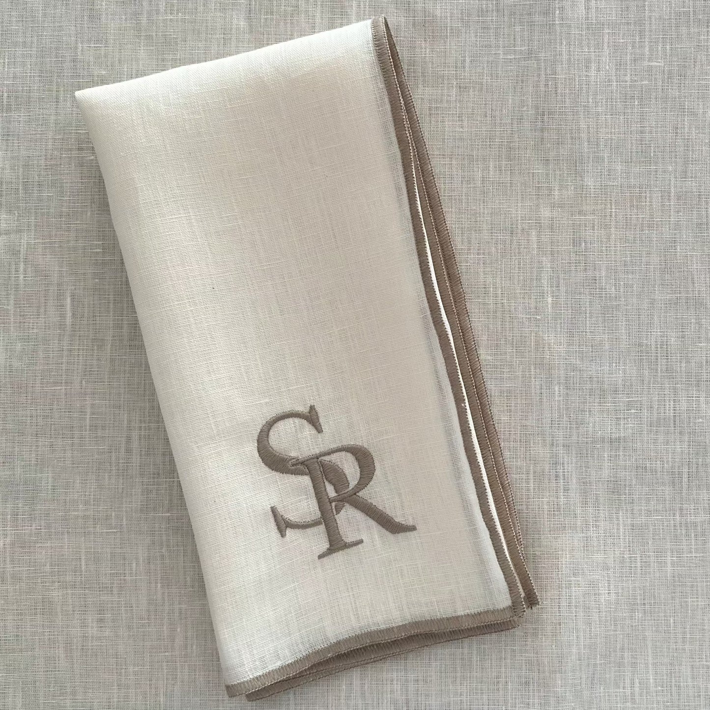 Personalized Pearl Linen Napkin