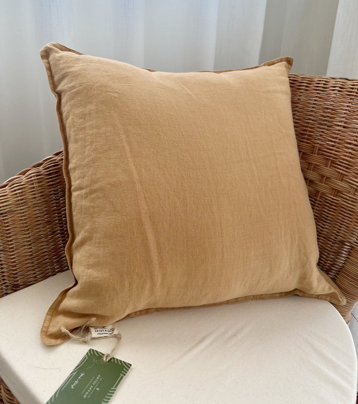 Caramel Linen Cushion Cover