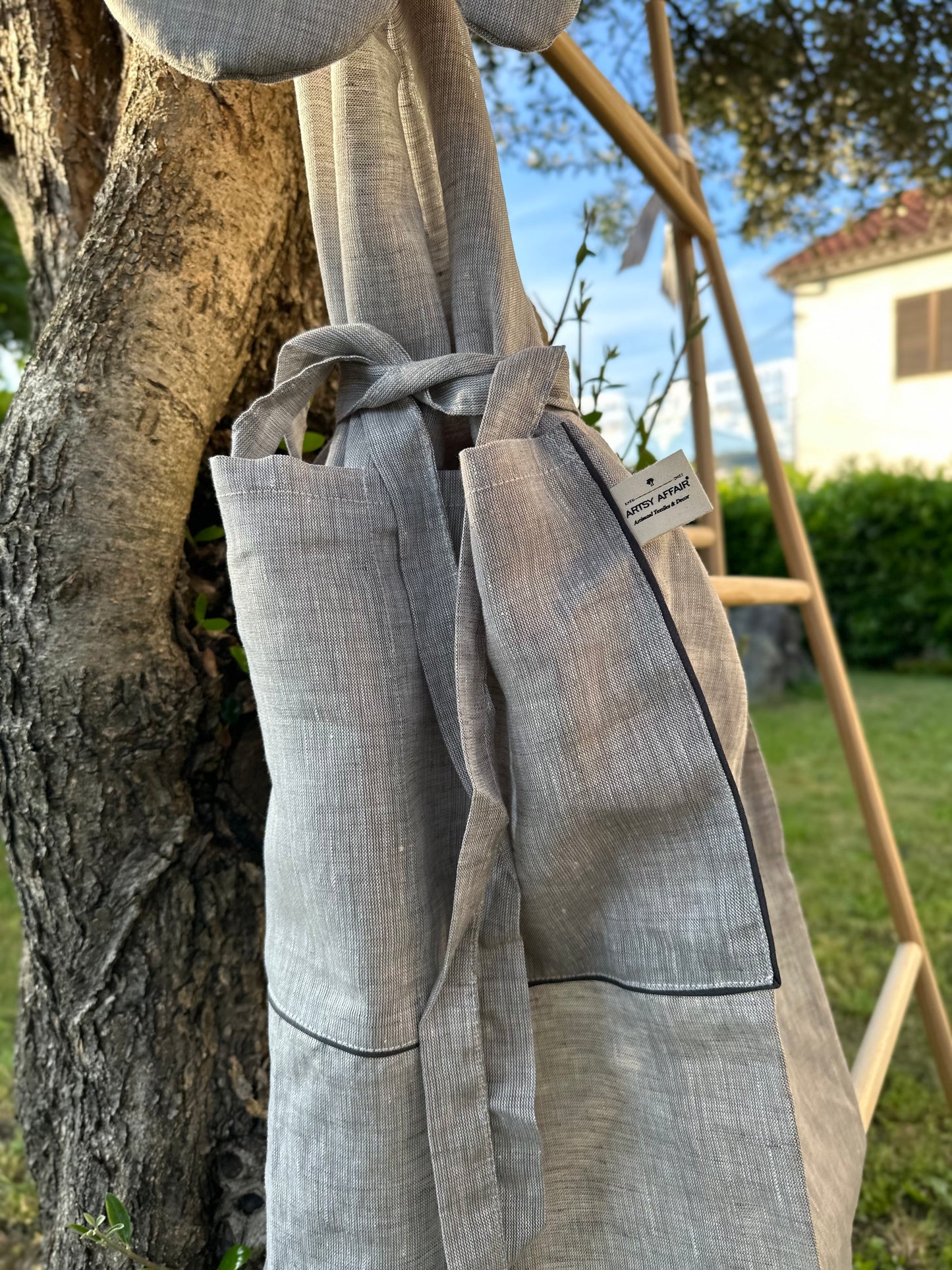 Linen Apron and Glove Set, Various Colors